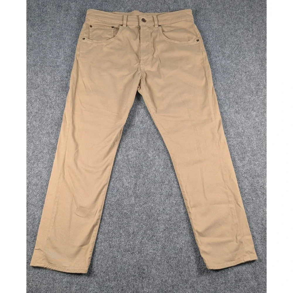6397 Shorty Chino Pants Unisex 30 Khaki Stretch Casual Button Fly Made In‎ Italy